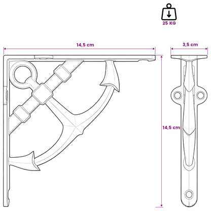 Supporti per mensole da parete 12 pz Bianco Antico | homemem39
