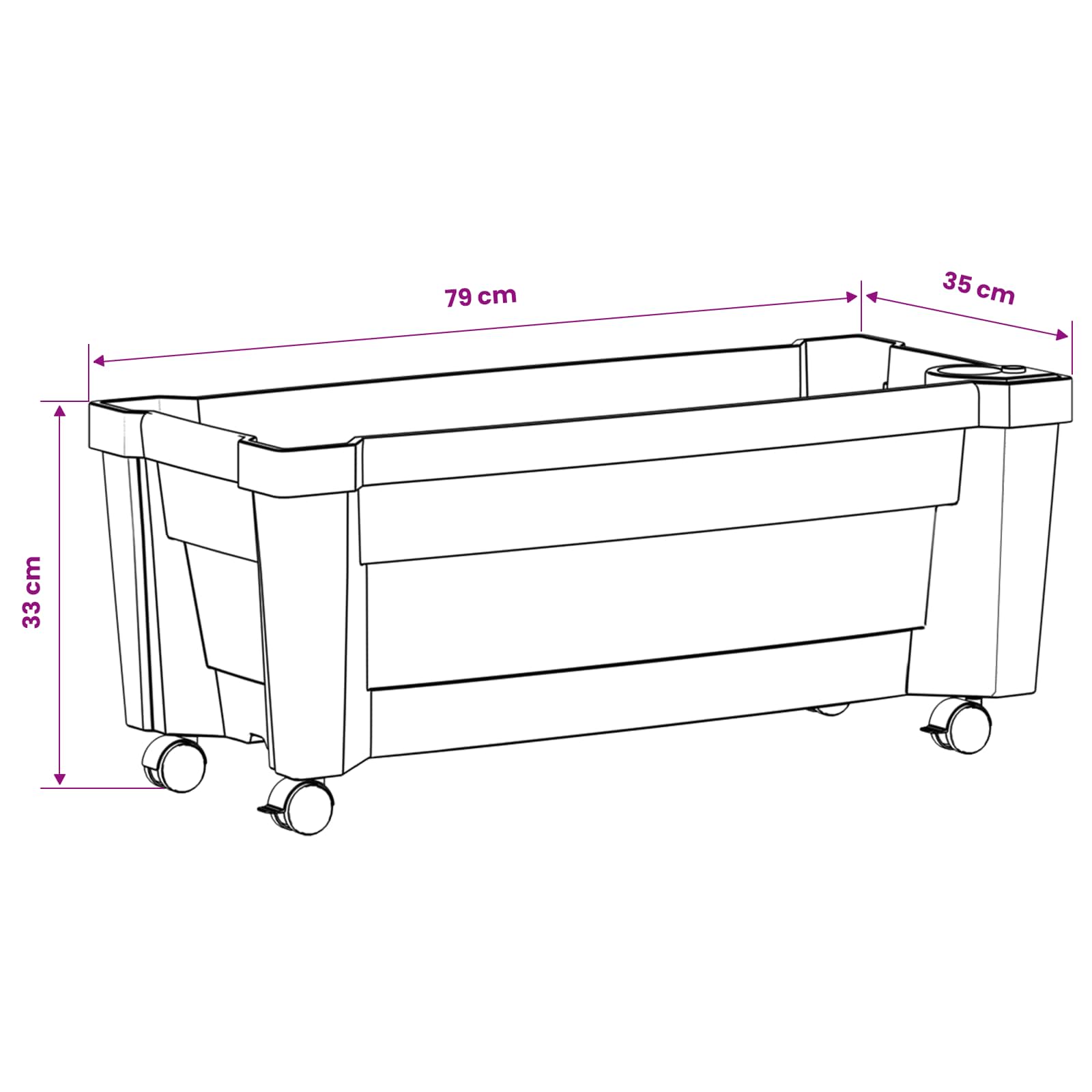 Vaso Calypso con Ruote Grigio 79 x 35 x 33 cm PP | homemem39