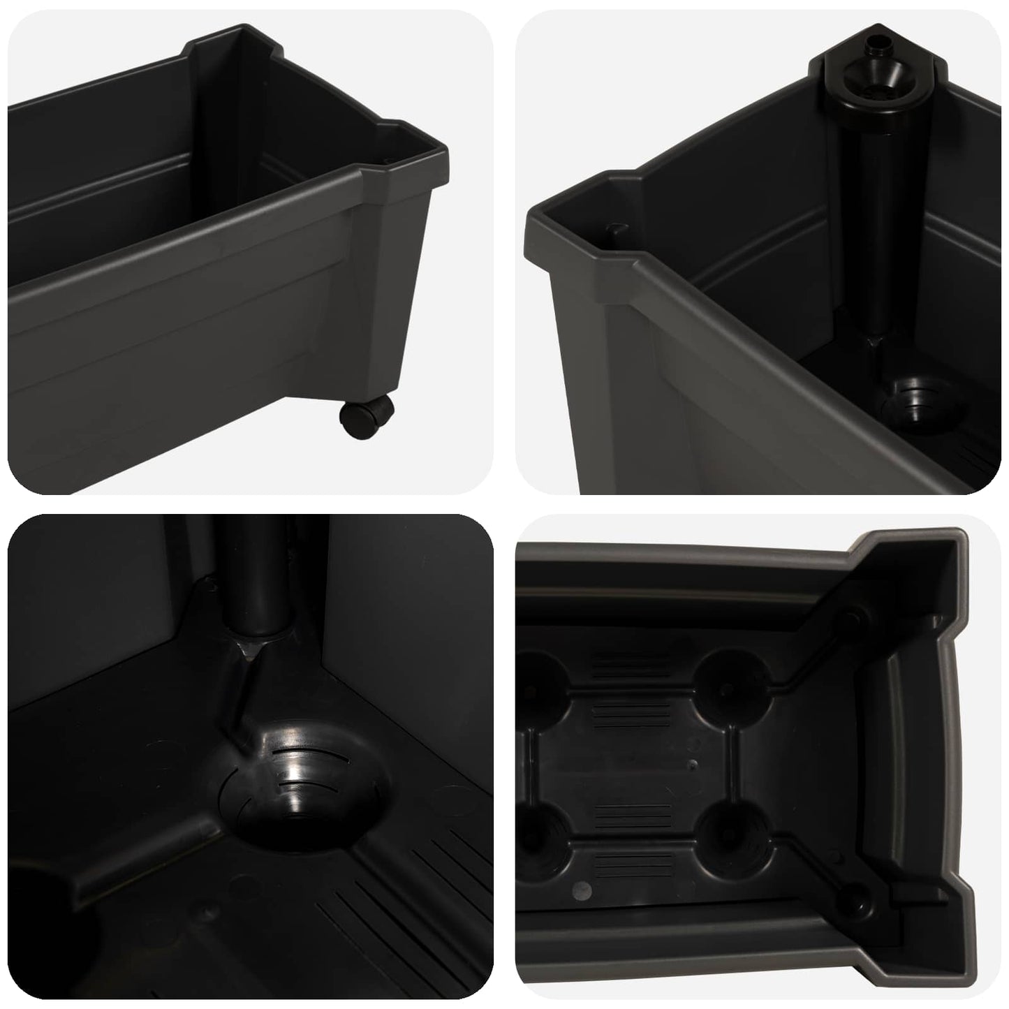 Vaso Calypso con Ruote Antracite 79 x 35 x 33 cm PP | homemem39