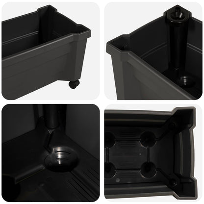 Vaso Calypso con Ruote Antracite 79 x 35 x 33 cm PP | homemem39
