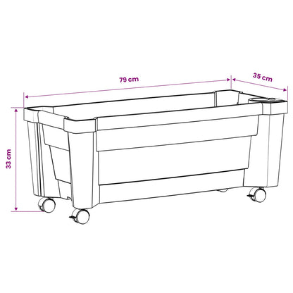 Vaso Calypso con Ruote Antracite 79 x 35 x 33 cm PP | homemem39