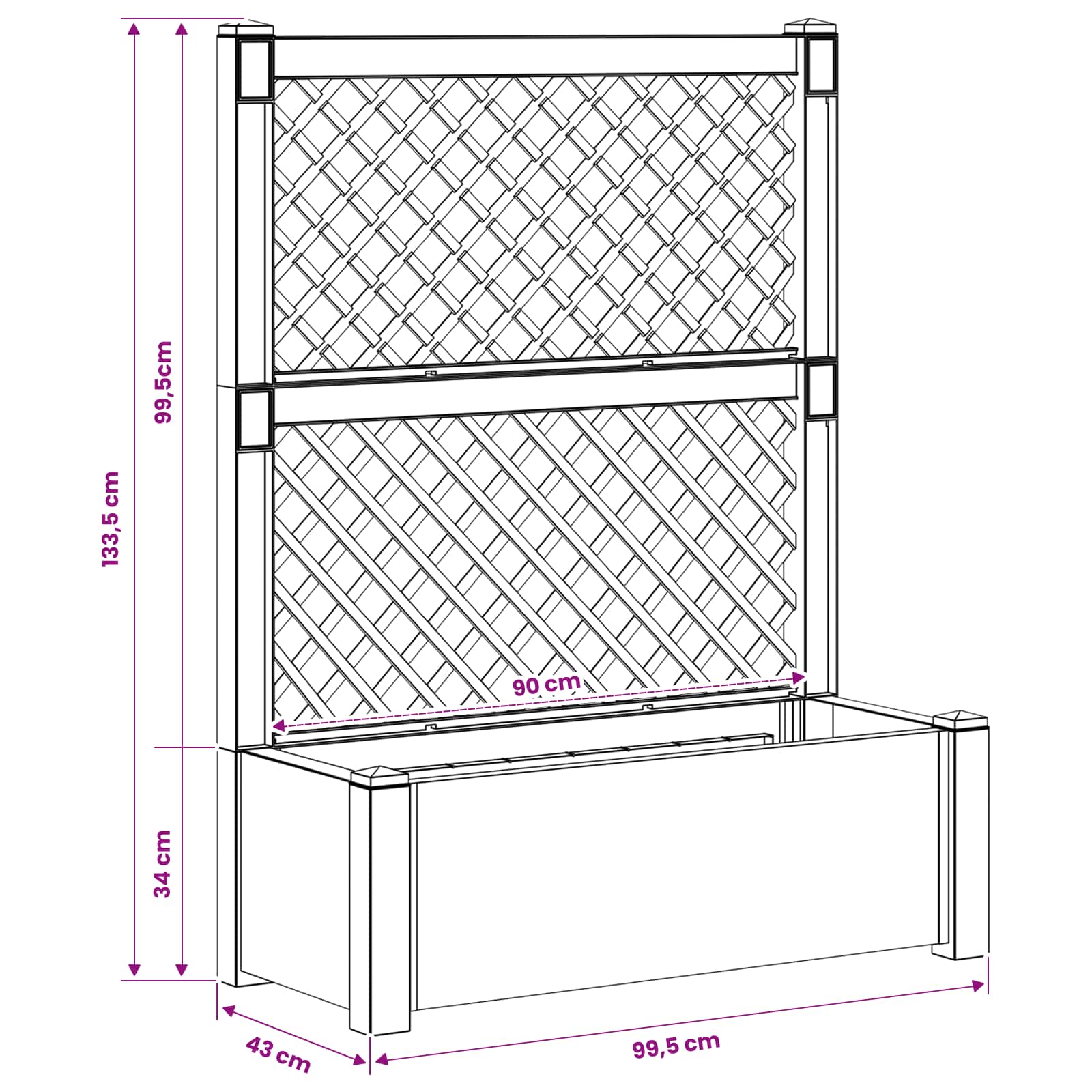Vaso Grande con Direzione Bianco 99,5 x 43 x 133,5 cm PP | homemem39