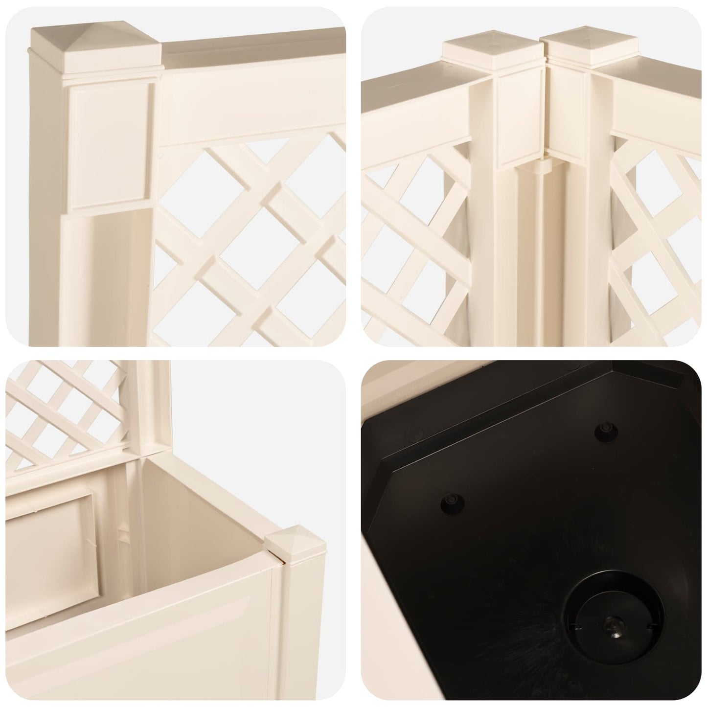 Vaso Grande con Direzione 2 pcs Bianco 143 x 143 x 133,5 cm PP | homemem39