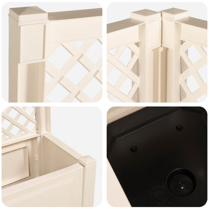 Vaso Grande con Direzione 2 pcs Bianco 143 x 143 x 133,5 cm PP | homemem39