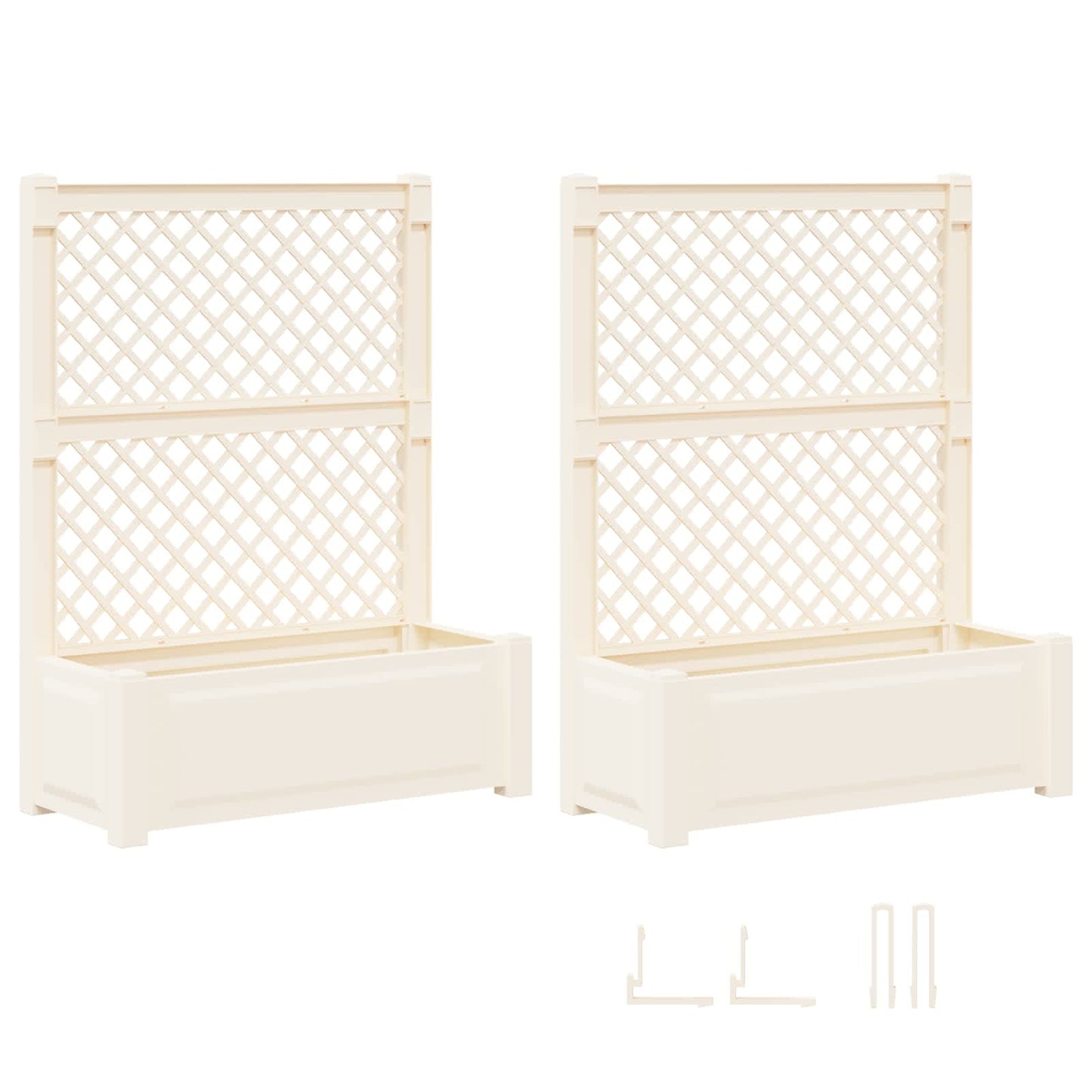 Vaso Grande con Direzione 2 pcs Bianco 143 x 143 x 133,5 cm PP | homemem39