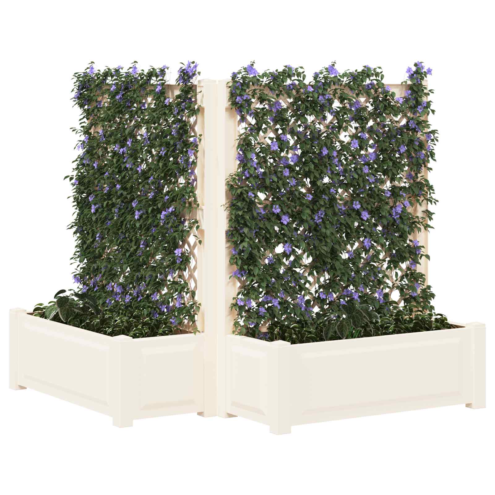 Vaso Grande con Direzione 2 pcs Bianco 143 x 143 x 133,5 cm PP | homemem39