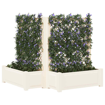 Vaso Grande con Direzione 2 pcs Bianco 143 x 143 x 133,5 cm PP | homemem39