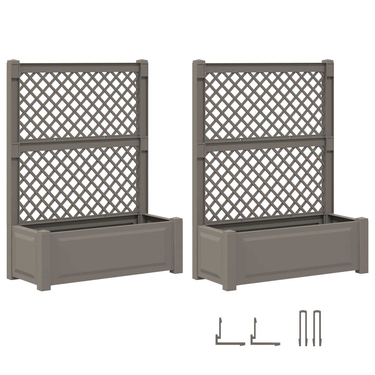 Vaso Grande con Direzione 2 pcs Grigio 143 x 143 x 133,5 cm PP | homemem39