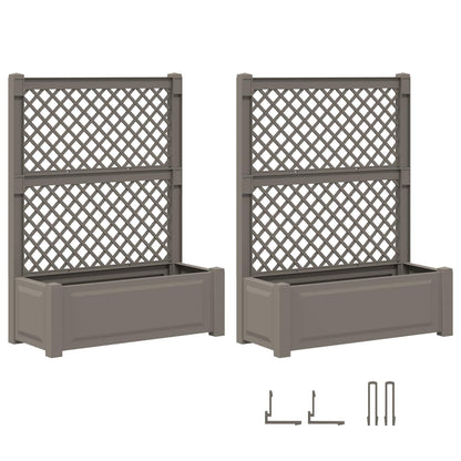 Vaso Grande con Direzione 2 pcs Grigio 143 x 143 x 133,5 cm PP | homemem39