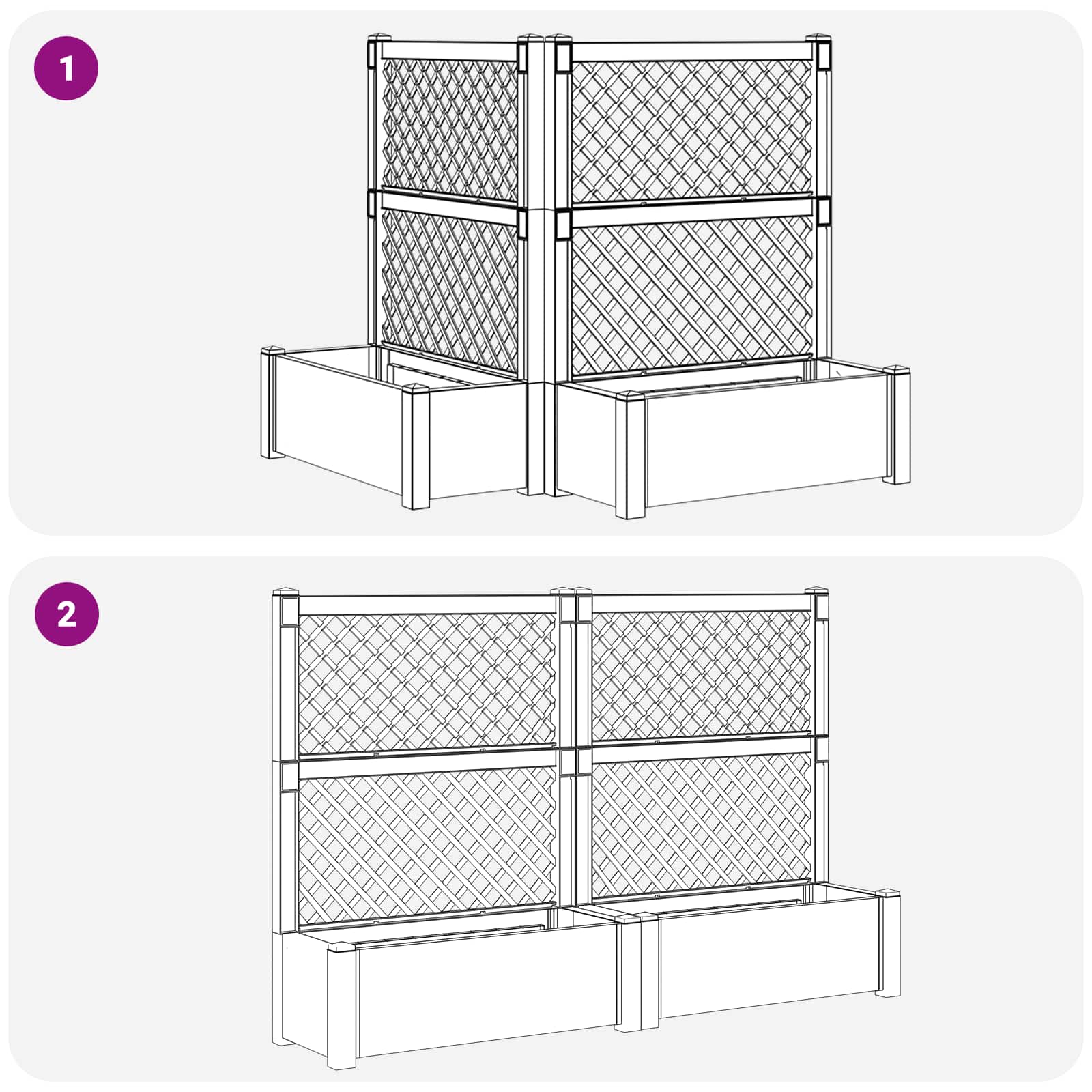 Vaso Grande con Direzione 2 pcs Antracite 143 x 143 x 133,5 cm | homemem39