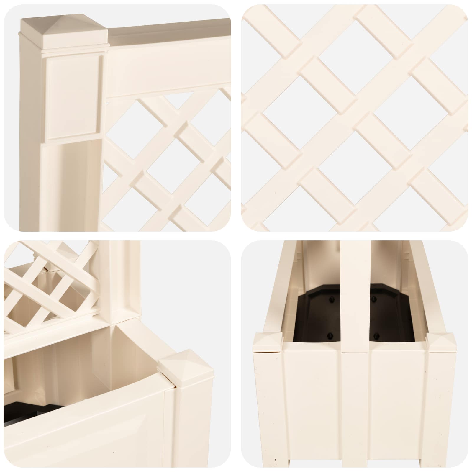 Grande vaso con trellis Bianco 99,5 x 43 x 133,5 PP | homemem39