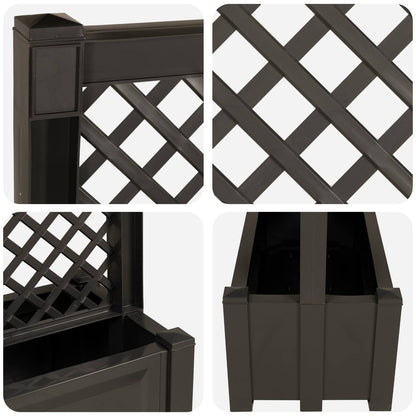 Grande vaso con trellis Antracite 99,5 x 43 x 133,5 PP | homemem39