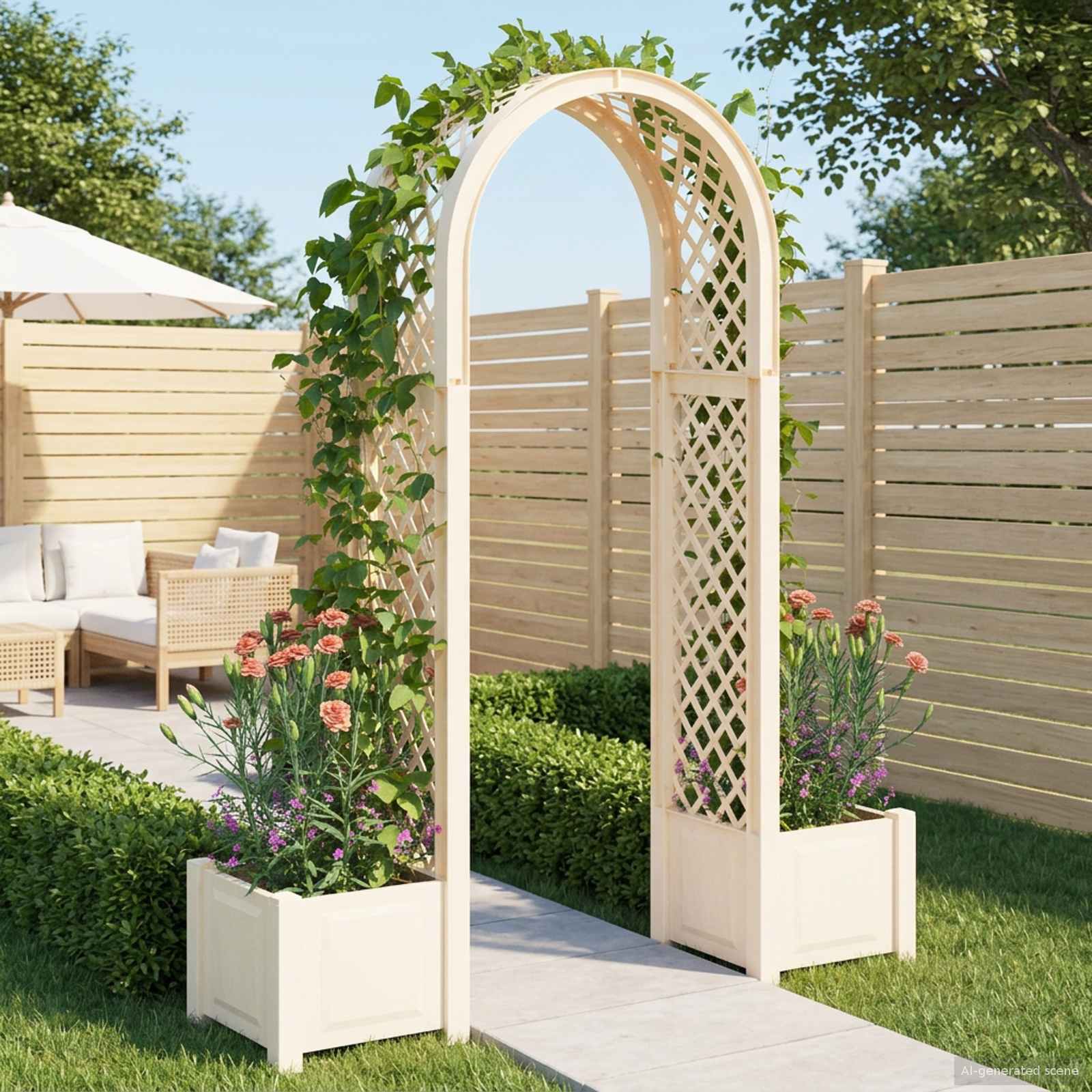 Arco di Rose con Vaso Bianco 168,5 x 43 x 207 cm PP | homemem39