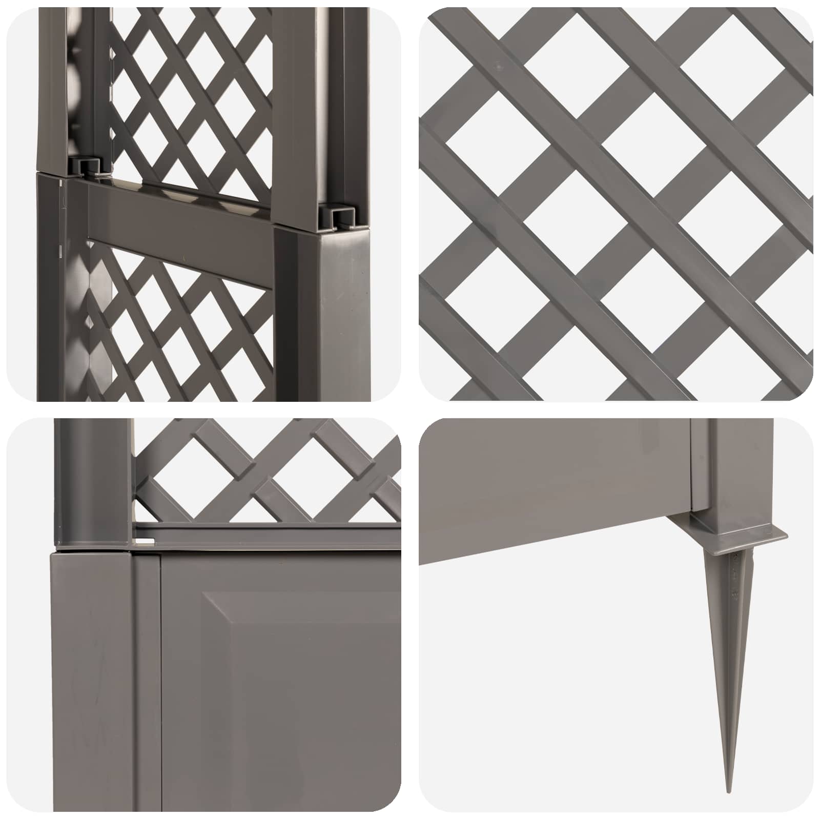 Arco di rose con punte Grigio 97 x 43 x 218 cm PP | homemem39