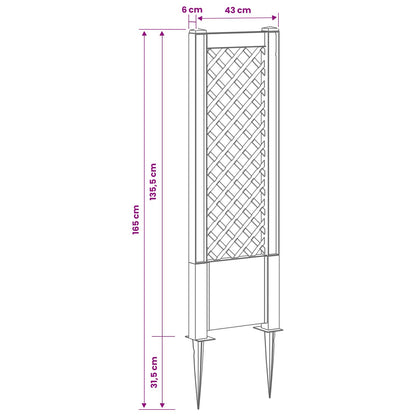 Trellis con Punta Antracite 43 x 6 x 165 cm PP | homemem39