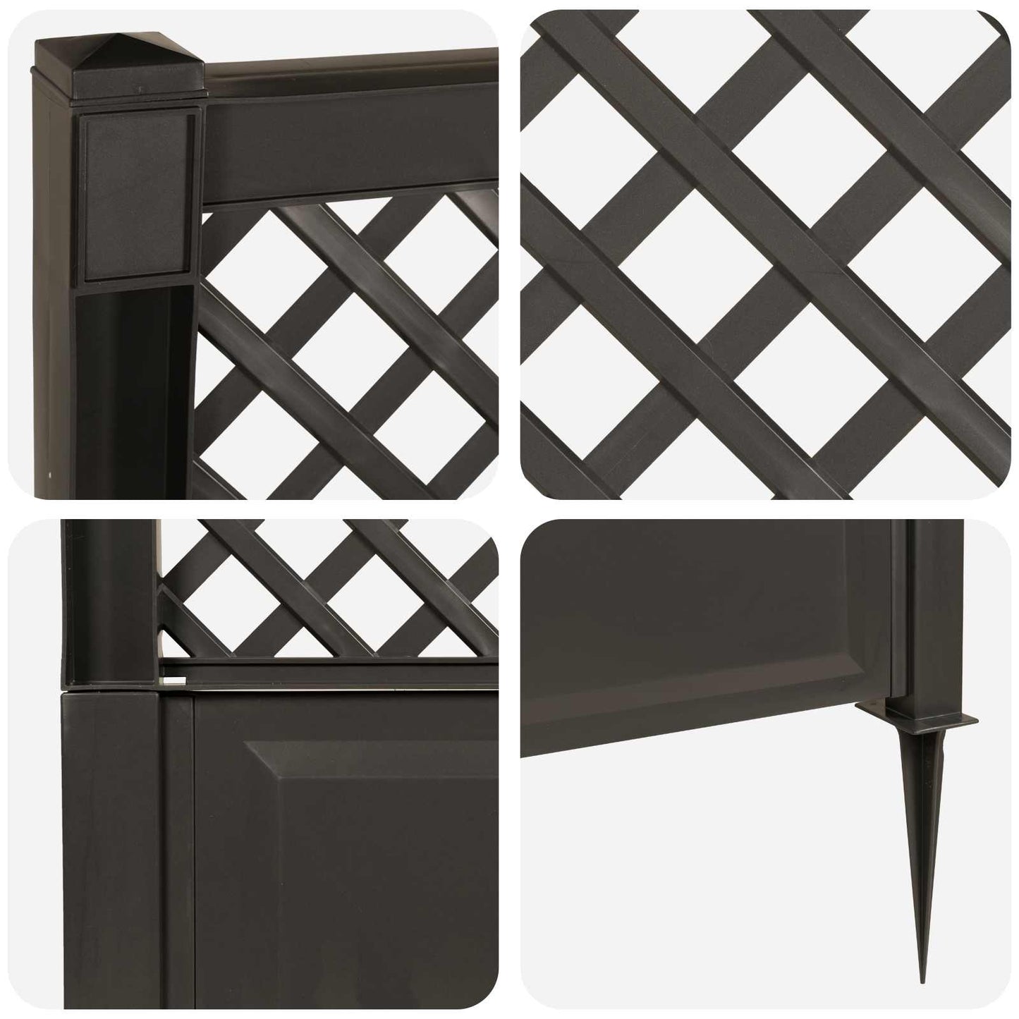 Trellis con Punta Antracite 99 x 6 x 165 cm PP | homemem39
