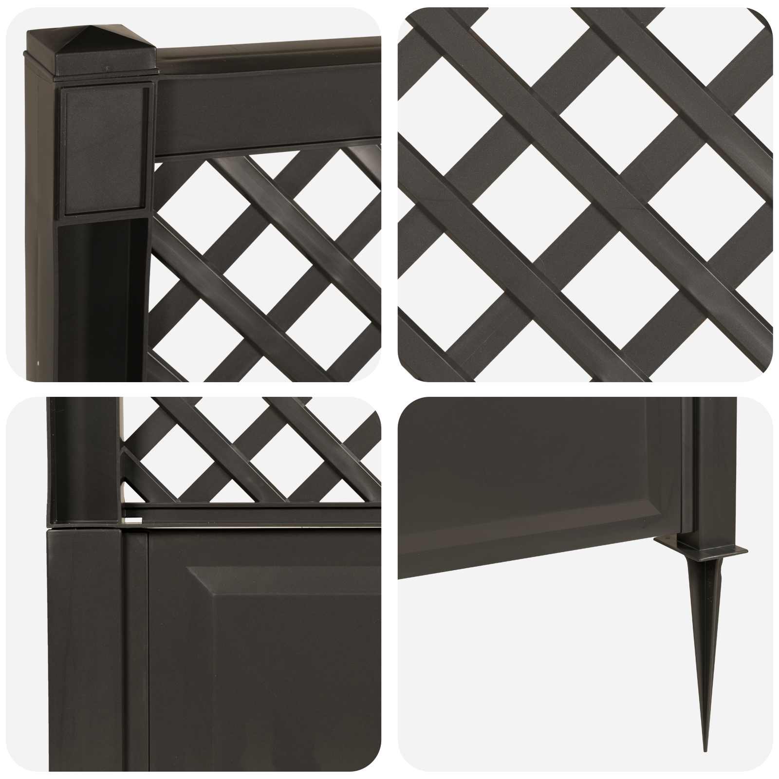 Trellis con Punta Antracite 99 x 6 x 165 cm PP | homemem39