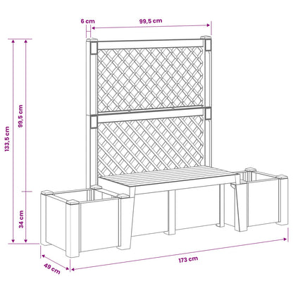 Panchina da Giardino Kopenhagen Bianco 173 x 49 x 135,5 cm PP | homemem39