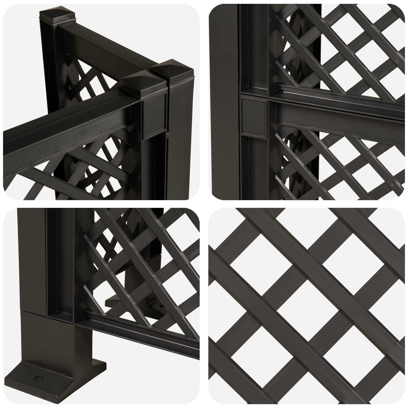 Trellis per Cestino Antracite 123 x 47 x 114 cm PP | homemem39