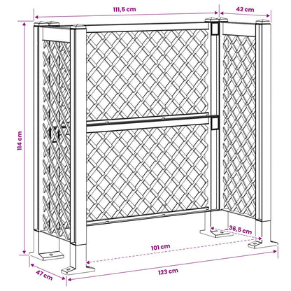 Trellis per Cestino Antracite 123 x 47 x 114 cm PP | homemem39