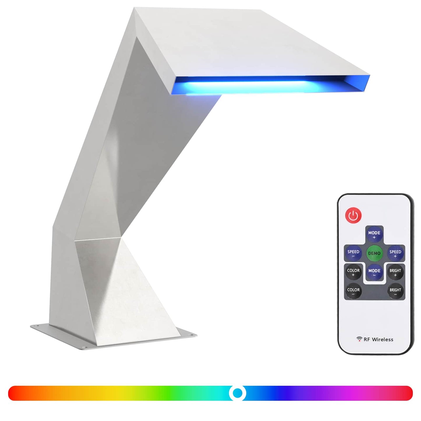 Cascata per piscina con LED RGB Acciaio Inox 63,5 x 29 x 51 cm | homemem39
