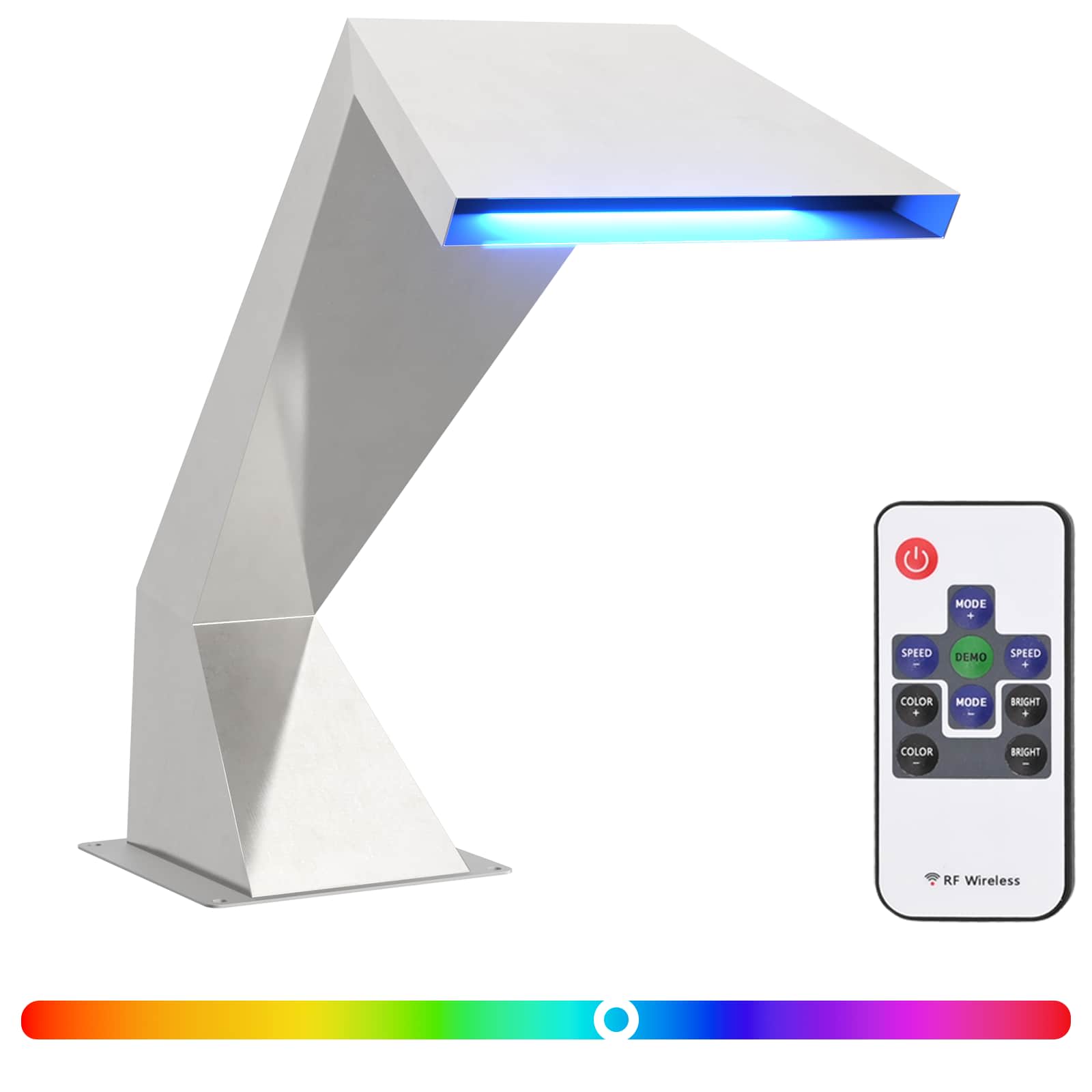 Cascata per piscina con LED RGB Acciaio Inox 63,5 x 29 x 51 cm | homemem39