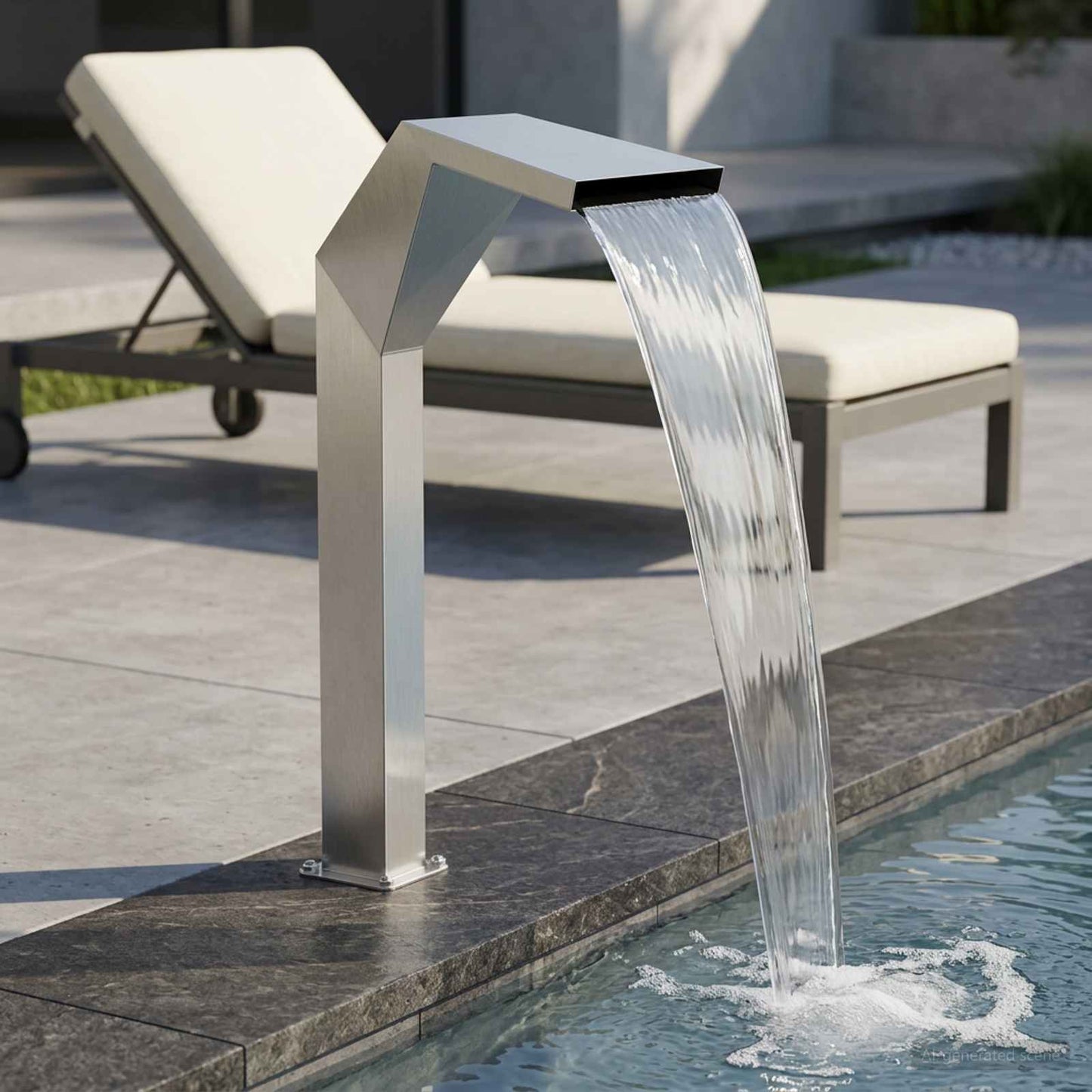 Cascata della Piscina Acciaio Inox 50 x 30 x 90 cm Argento | homemem39