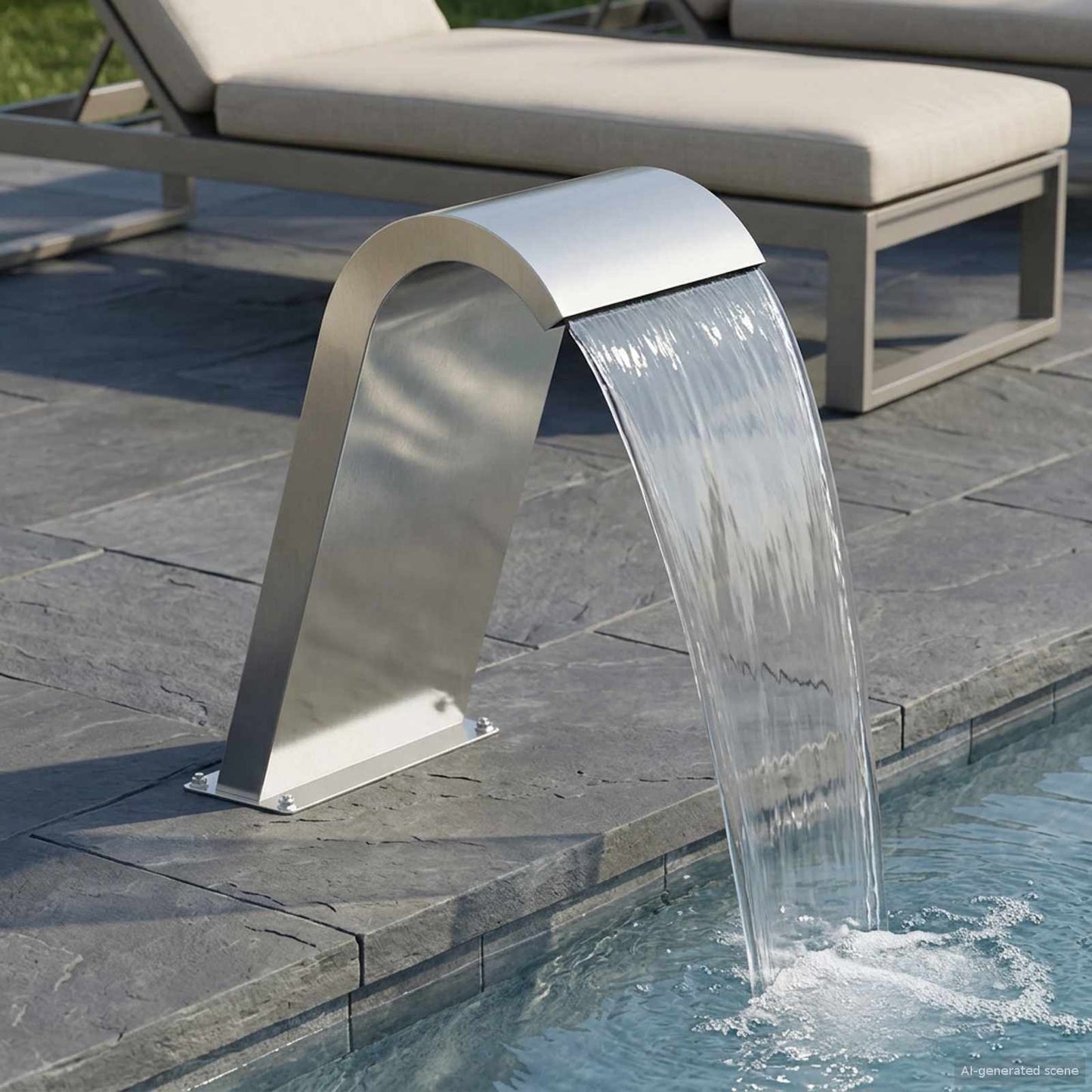 Fontana da Piscina Argento 47 x 31 x 60 cm Acciaio Inox | homemem39