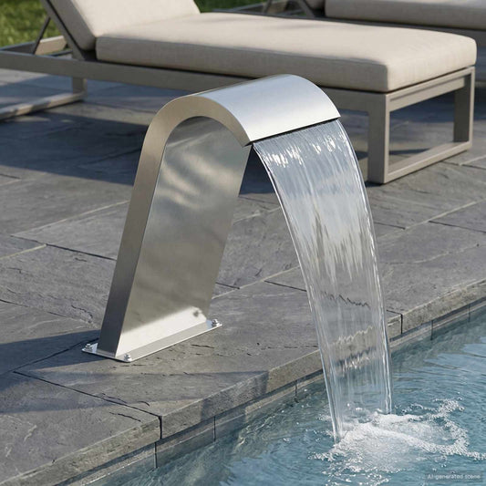 Fontana da Piscina Argento 47 x 31 x 60 cm Acciaio Inox | homemem39