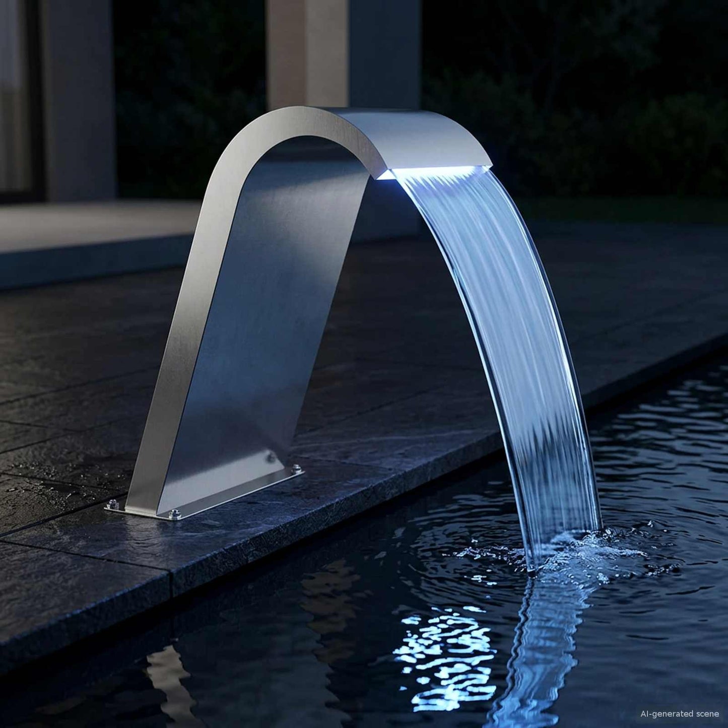 Fontana da Piscina Argento 47 x 31 x 60 cm Acciaio Inox | homemem39