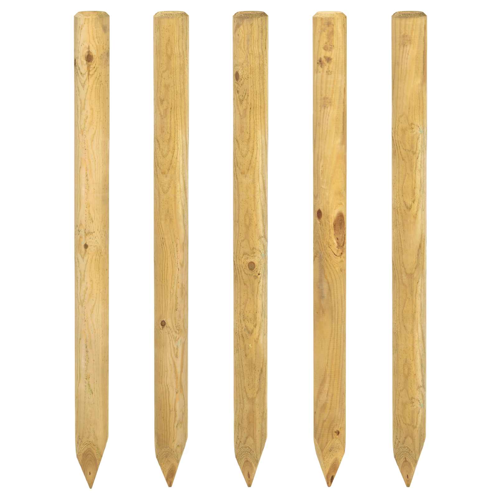 Pali per Recinzione 5 pz Verde 120 cm Legno Massello di Pino | homemem39