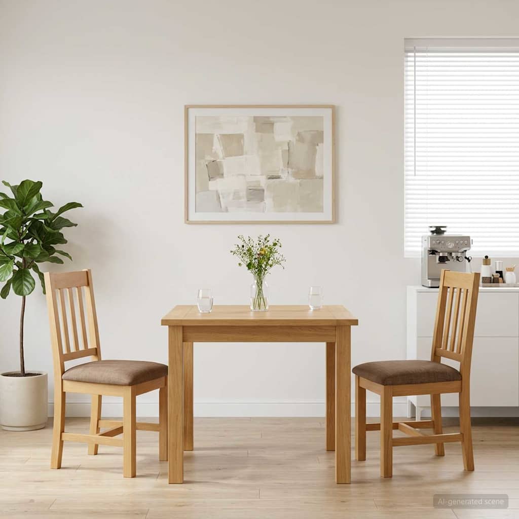 Sedia da pranzo VENLO 2 pcs Legno di Quercia Massello | homemem39
