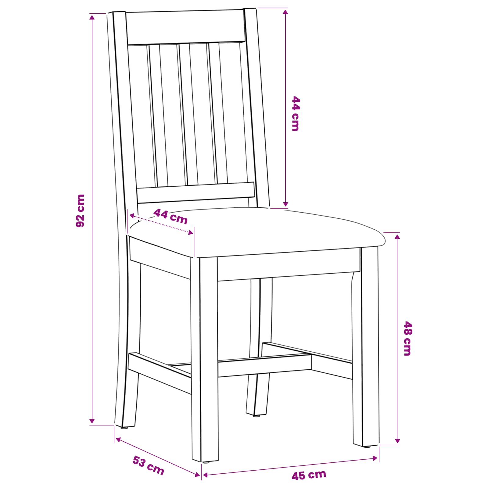 Sedia da pranzo VENLO 2 pcs Legno di Quercia Massello | homemem39