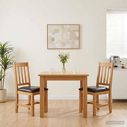 Sedia da pranzo VENLO 2 pcs Legno di Quercia Massello Nero | homemem39