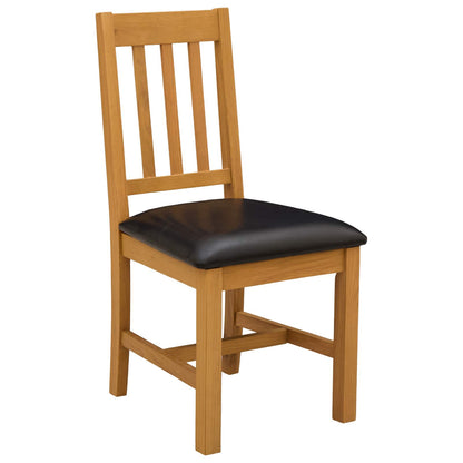 Sedia da pranzo VENLO 2 pcs Legno di Quercia Massello Nero | homemem39
