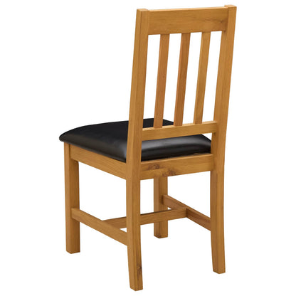 Sedia da pranzo VENLO 2 pcs Legno di Quercia Massello Nero | homemem39