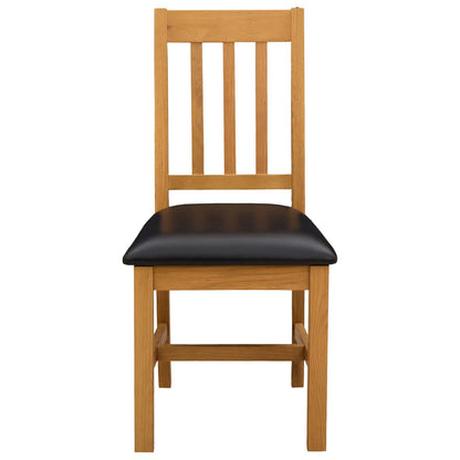 Sedia da pranzo VENLO 2 pcs Legno di Quercia Massello Nero | homemem39