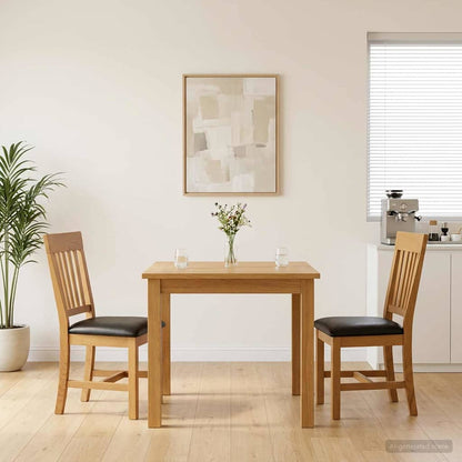 Sedia da pranzo 2 pcs Legno di Quercia Massello Nero | homemem39