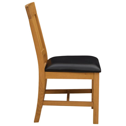 Sedia da pranzo 2 pcs Legno di Quercia Massello Nero | homemem39