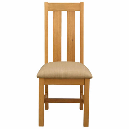 Sedia da pranzo 2 pcs Legno di Quercia Massello Beige | homemem39