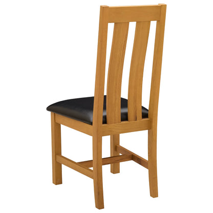 Sedia da pranzo 2 pcs Legno di Quercia Massello Nero | homemem39