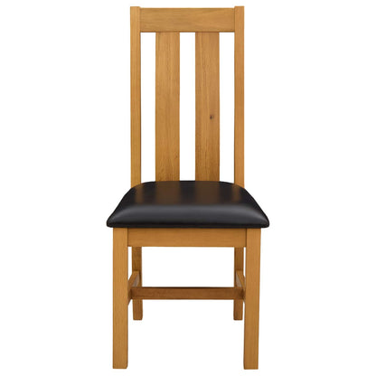 Sedia da pranzo 2 pcs Legno di Quercia Massello Nero | homemem39