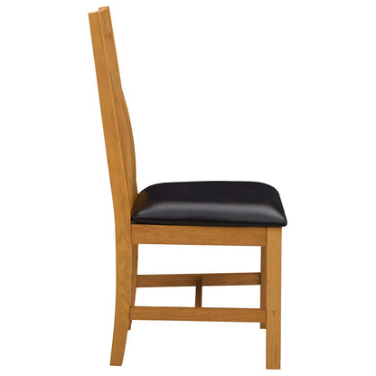 Sedia da pranzo 2 pcs Legno di Quercia Massello Nero | homemem39