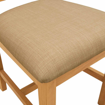 Sedia da pranzo 2 pcs Legno di Quercia Massello Beige | homemem39