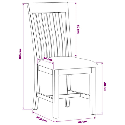 Sedia da pranzo 2 pcs Legno di Quercia Massello Beige | homemem39