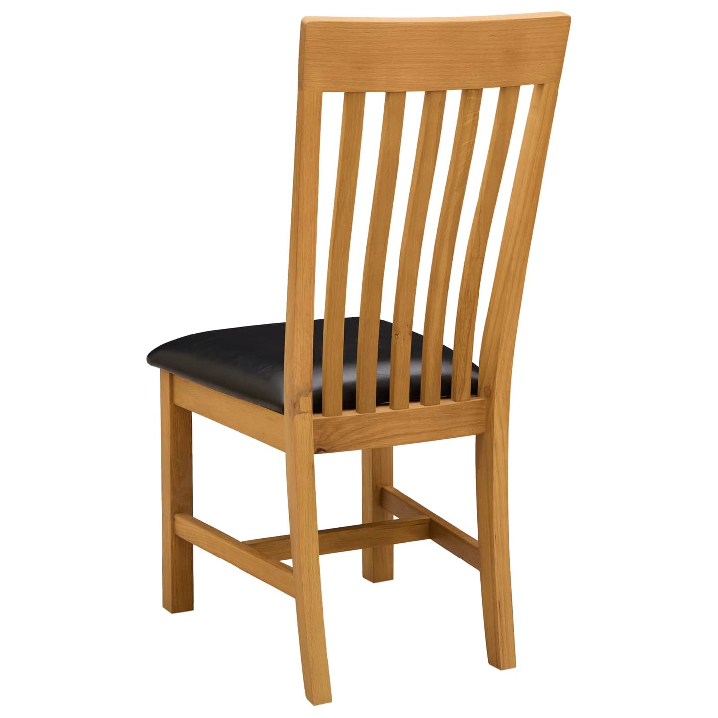 Sedia da pranzo 2 pcs Legno di Quercia Massello Nero | homemem39