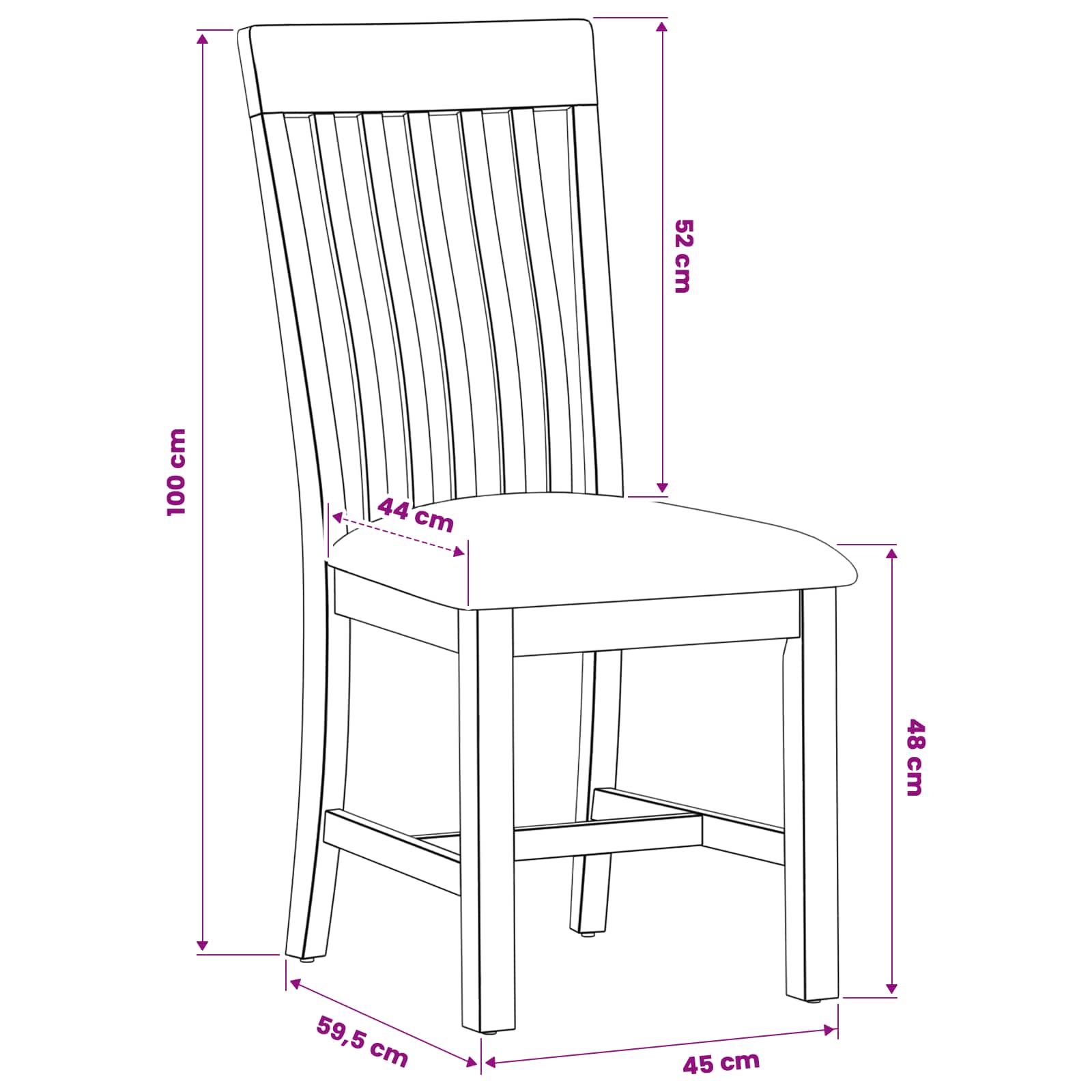 Sedia da pranzo 2 pcs Legno di Quercia Massello Nero | homemem39