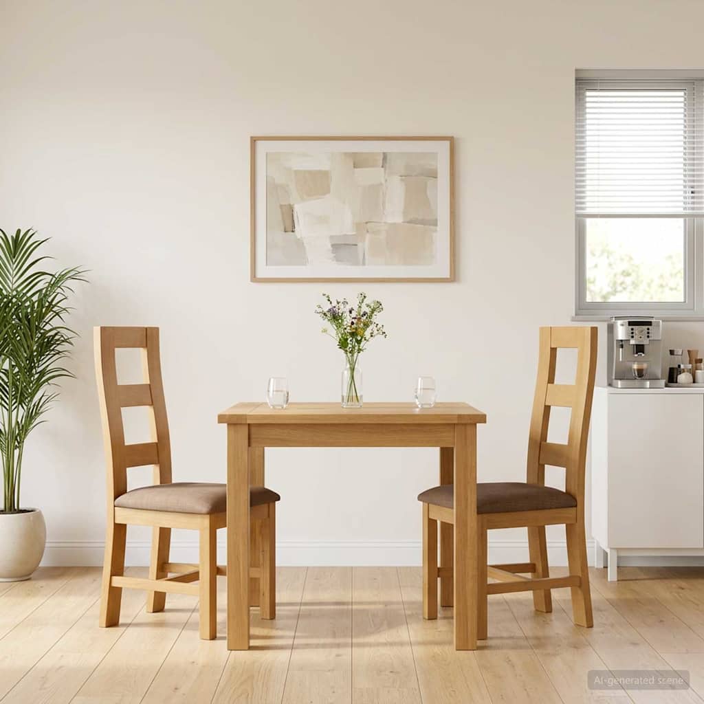 Sedia da pranzo 2 pz Legno di Quercia Massello Grigio