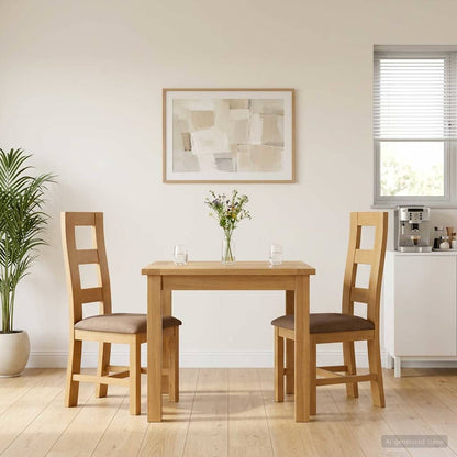 Sedia da pranzo 2 pz Legno di Quercia Massello Grigio
