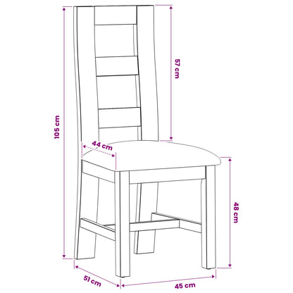 Sedia da pranzo 2 pcs Legno di Quercia Massello Grigio | homemem39
